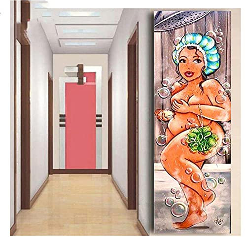 5D Diamond Painting Bilder,Cartoon Dicke Frau DIY Diamant Malerei Set,Diamant Painting Kits Basteln Voller Diamant Kreuzstich Strass Arts Craft Gemälde für Home Wall Dekorationen 30x90cm/12x36in