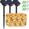 Solar Lichterkette Aussen, 3er-Set Solar Lichterkette aus Kupferdraht, 300 warmweiße LEDs, 8 Modi, 12m Solar Lichterketten IP65 Wasserdicht für Weihnachten, Garten, Balkon, Hochzeit, Terrasse, Party