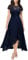 MIUSOL Women's Elegant Floral Lace Ruffle Evening Formal Wedding Guest Party Maxi Dress (Large, Navy Blue)
