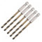 sourcing map 5 Pcs High Speed Steel Hex Shank Twist Drill Bit, 4mm Drilling Dia with 1/4 Inch Hex Shank 95mm Length