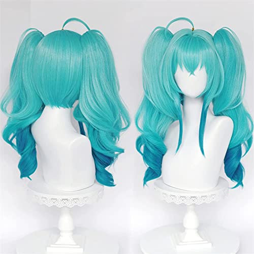 Anime Miku Teufel Cosplay Perücke mit Clip 55cm Lange Pferdeschwanz Miku Kleiner Teufel