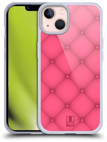 Head Case Designs Diamante Rosado Cojines Caso Funda de Gel Suave Compatible con Apple iPhone 13