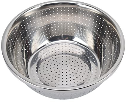 MOUMOUTEN Edelstahl-Gemüse-Waschkorb, Gemüse-Sieb-Korb Edelstahl-Waschschüssel-Küchen-Sieb-Abfluss-Korb-Filter Für Gemüse-Frucht-Reis(30cm)