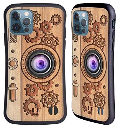 Head Case Designs Legno Natura Cover Ibrida Compatibile con Apple iPhone 12 / iPhone 12 PRO