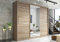 Stylish Bedroom Sliding Wardrobe with LED Light - Ample Storage Space and Sleek Design comes in White/Grey/Black/Oak and Width 120cm/150cm/180cm/203cm/250cm (250cm, Oak)