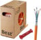 CAT.7 Netzwerkkabel 50m Verlegekabel LAN Kabel Reines Kupfer S/FTP PiMF LSZH Halogenfrei RoHS Ethernet Cable Datenkabel Installationskabel PoE 10Gbit/s RoHS konform (Orange) + ABISOLIERER