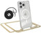EAZY CASE - Handykette kompatibel mit iPhone 15 Pro Max Kette zum Umhängen Stoßfest Handyhülle für iPhone 15 Pro Max Silikon Hülle mit Band aus Metall Transparent als Fallschutz in Metall - Gold