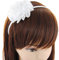 axy Kinder Haarreif mit Stoffblumen zur Kommunion Hochzeit in Weiss, Blumenmädchen Haarreif mit Blumen - Wunderschön Mädchen Damen Stirnband Haarschmuck Haarreifen KIHR-B (Modell 1)