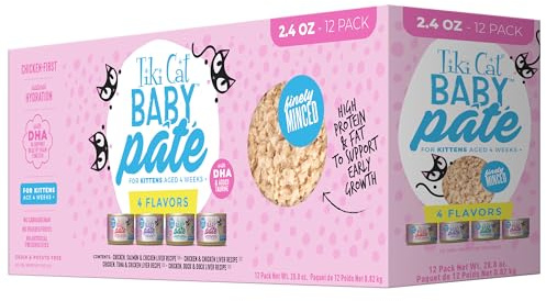 Tiki Cat Baby Pate Wet Cat Food for Kittens Variety Pack, 2.4 oz. Can (12 Count)