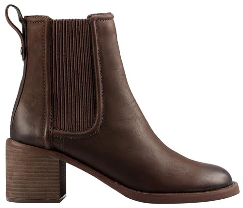 Clarks Premium Chamberly Top Chelsea Stivale da donna, marrone scuro Lea, 38, Marrone Scuro Lea, 38 EU