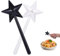 OUZHOU 2 Pcs Cute Stars Stick Spice Dispenser with 3 Holes, Salt and Pepper Shakers Magic Fairy Wand Condiment Set, for Restaurant Dining Home Kitchen Supplies (Black, White)