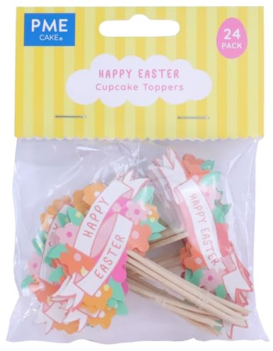 PME Ostern Kuchendeko Topper - Frohe Ostern, 24 Stück