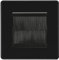 BG Screwless Matt Black Single 2 Gang Brush Cable Entry Wall Plate Black Insert Square