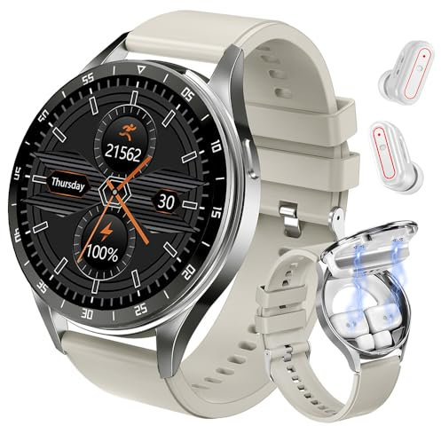 coolhenry Smart Watch with Earbuds, 2 in 1 Earphone & Bluetooth Watch With Answer/Make Call,1.39 Touch Screen Fitness Watch 100+ Sport Mode, Fitness Tracker Heart Rate/Sleep/Spo2/Steps