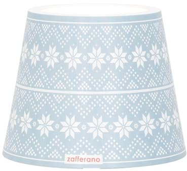 Zafferano, Poldina Cover aus Metall, Weihnachts-Sonderausgabe, Kompatibel mit Poldina Lampen, Italienisches Design, Ø11.4 x 8.9 cm, Farbe Azurblau - Schneeflocken-Dekoration