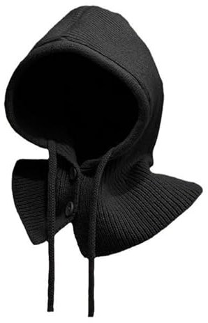 BSITSSS Warme Kapuzenschal 2 in 1, Multifunktionale Schalmütze Damen, Modisch Weiches Balaclava Damen, Schal mit Kapuze mit Kordelzug, Mützenschal für Outdoor-Sportarten
