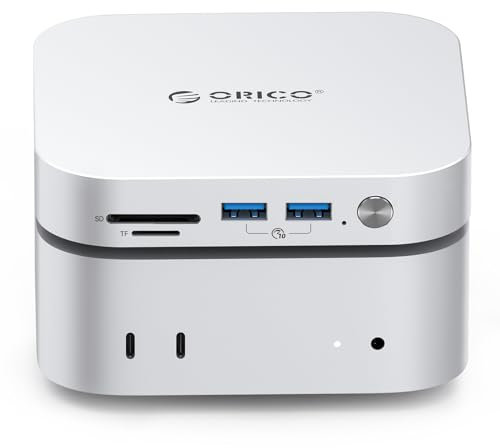 ORICO MiniMate 8TB SSD Externo Compatible con Mac Mini M4, 4TB para Procesamiento de Datos de 40Gbps(3200MB/s), 4TB(1000MB/s), USB 3.0(10Gbps) * 3, TF & SD 4.0, Interruptor de Encendido, M4Ultra