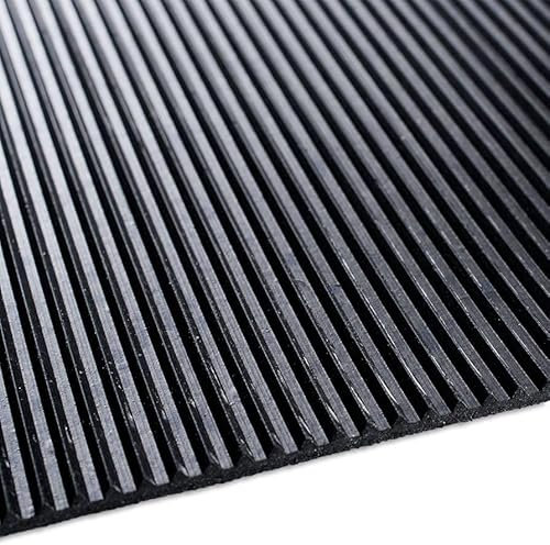 Feinriefenmatte Gummimatte Schutzmatte Gummiläufer Anti Rutsch Bodenbelag 100 cm Breite 3 mm dick Gummiboden Feingerippt (100 x 800 cm)