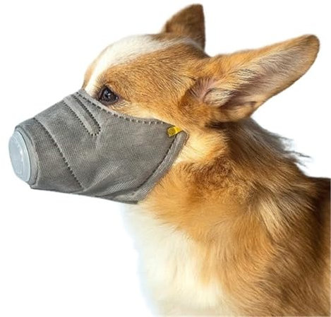 HUFENYU 3 Stück Hundemaske, Atemschutzmaske for Hunde, verstellbare Gasmaske for Hunde, Rauchmaske for Hunde, Wiederverwendbare Maulkörbe for große und kleine Hunde(L)