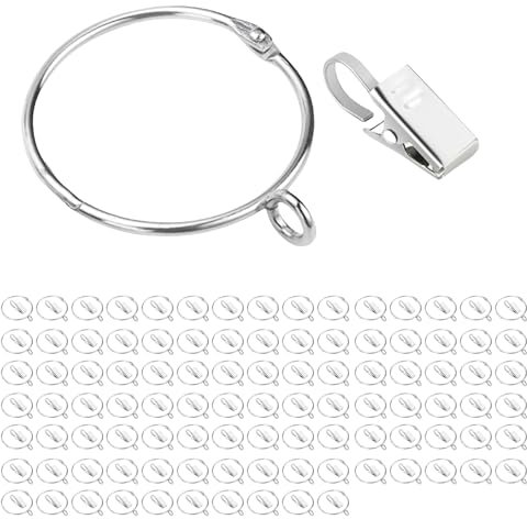 Ganci per tende in acciaio inossidabile con clip Pacchetto opzionale Ganci per tende Appendini Anelli per appendere tende