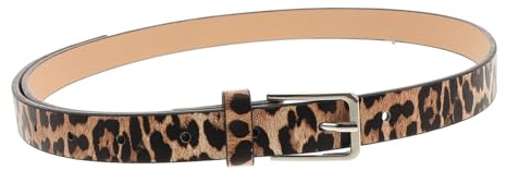 Damengürtel mit Leopardenmuster, Schmal, PU Legierung, Verstellbar | Leopardenmuster, Vintage Optik, Schnelle Anpassung, Angenehme Haptik, Sicherer Sitz