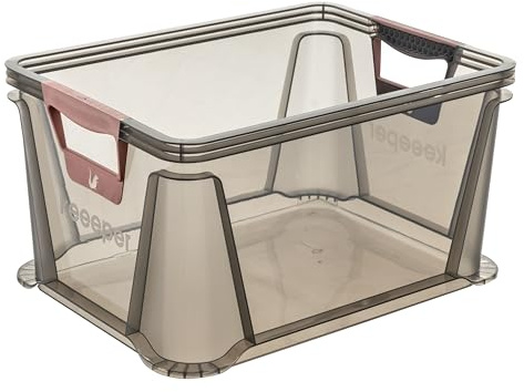 keeeper luis Transportbox mit Softgriffen, 20 l, Euro-Box, Weiche Tragegriffe, Rot (Nordic Red)