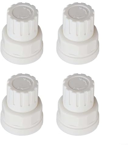 Zilimontt 4 Adjustable Waterproof Push-Fit White Plastic Radiator Cap, Radiator Valve Cap, White Plastic Radiator Cap,Temperature Control Hand Wheel Switches for Floor Heating Systems(Short)