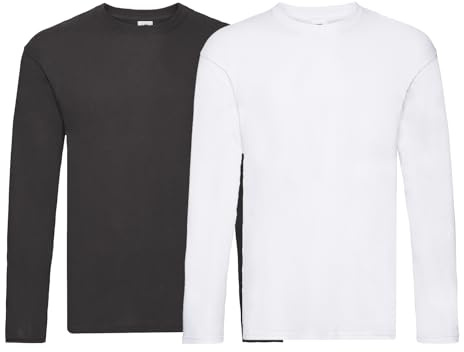 NGWorld Multipack Men's Classic Blank Original Crew Neck Long Sleeve T-Shirts - 100% Cotton, Soft Touch | Suitable for Everyday Wear | Fashionable and Versatile