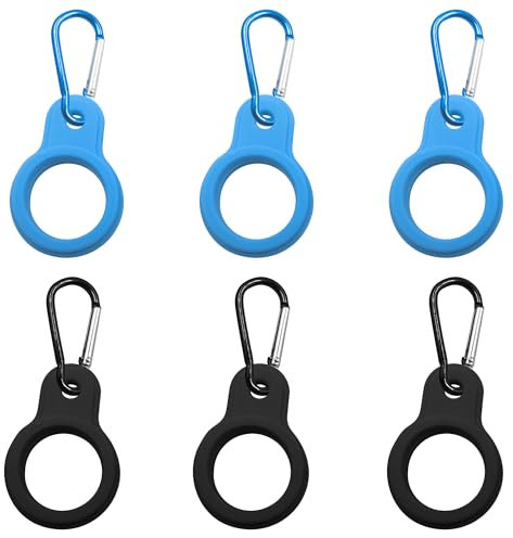 6 Silicone Water Bottle Holder with Carabiner,Water Bottle Belt Clip,Hanging Rings Buckle,Portable Secure Water Bottle Buckle Clips for Hiking,Camping,Traveling and Mountaineering