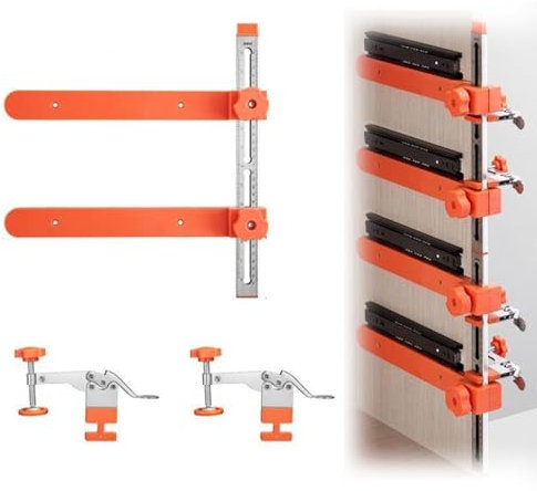 Drawer Slide Installation Jig Kit, Precision Cabinet Hardware Jig With Toggle Clamp & Magnetic Arm, for Cabinets Drawers Desks,more Easily & Quickly Install Drawer Slides (No storage bag)