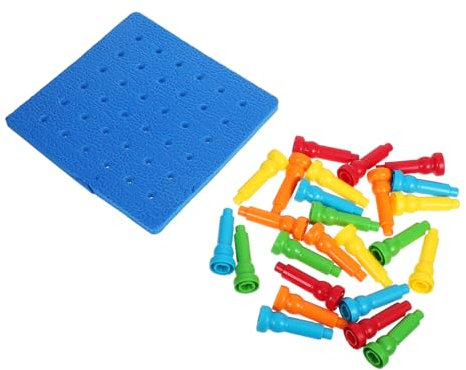 HOMOBABE Steckbrett Spielzeug Kinder Feinmotorikfördern Pilzförmige Steckstifte Sortierspiel Interaktiv Für Kleinkinder