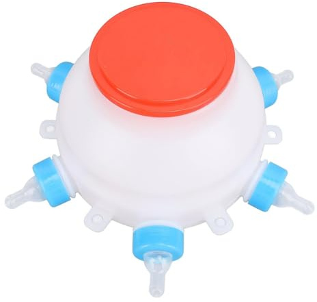 Geieold Lamb Feeding Bucket with 6 Nipples Livestock Milk Jug for Farm Animal Goat Lambs Dog 2.5L Goat Nipples for Feeding Baby Goats