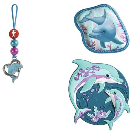 Step by Step Magic Mags „Dolphin Finja“, 3-teilig, 2 Magnet-Applikationen und 1 Anhänger, Delphin, passend zum Schulranzen oder Vorschulrucksack