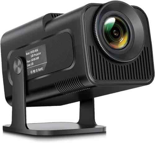 WOOPKER Mini Projektor HY320 Tragbarer Projektor, Unterstützt 4K 1080P mit Zweiband-WIFI6 5G Drahtlos 5.0 Bluetooth Android 11, 180° Drehbar, Automatische Trapezkorrektur, 40Schirm Videoprojektor