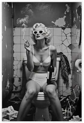 Witziges Retro-Glam-Dekor-Leinwand-Poster, Wandkunst, Dekordruck, Bild Gemälde für Wohnzimmer, Schlafzimmer, Dekoration, 40 x 60 cm