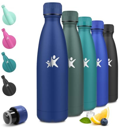 JAPORIA Thermosflasche 500ml, Trinkflasche Edelstahl BPA-frei, Isolierflasche Auslaufsicher, Trinkflasche Kohlensäure, Vakuum Trinkflasche Isoliert für Sport, Uni, Büro, Outdoor, Schule, Wandern