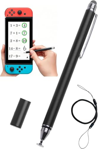 Stylus Pen for Nintendo Switch1&2/Switch Lite, 2IN1 Capacitive Stylus Compatible with Nintendo Switch Stylus, Switch Pen Super Precise with Lanyard (Black)