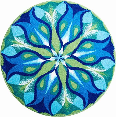 Grund Badteppich 100% Polyacryl, ultra soft, rutschfest, ÖKO-TEX-zertifiziert, 5 Jahre Garantie, STILLES LICHT, Badematte 80 cm rund, braun