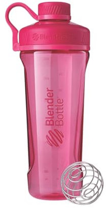 BlenderBottle Radian Tritan Trinkflasche mit BlenderBall, geeignet als Eiweiß Shaker, Protein Shaker, Wasserflasche, BPA frei, skaliert bis 700 ml, Fassungsvermögen 940 ml, pink