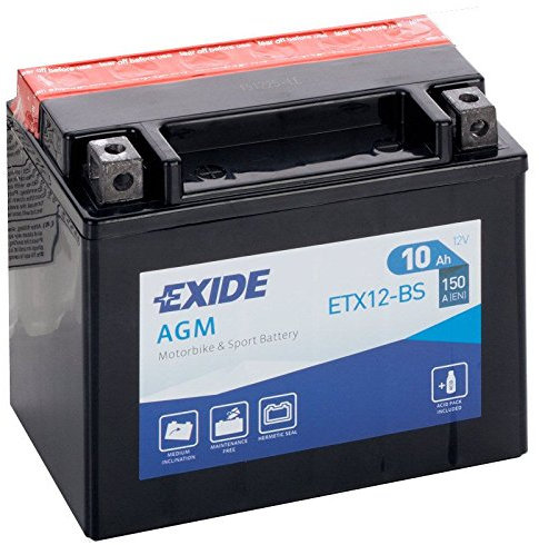 BATTERIA MOTO EXIDE 10 AH 150 EN YTX12-BS = ETX12-BS