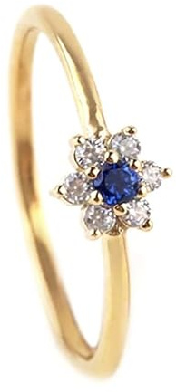 Elegantes Schmuckkästchen Frauen Diamant Blume Ring in massivem Gold 9k, 14k & 18k, Rubin Blume Ring, Massiv Gold Saphir Design