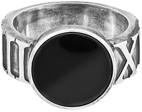 cai Herren Ring 925/- Sterling Silber Mattiert Onyx Silbergrau 132270824