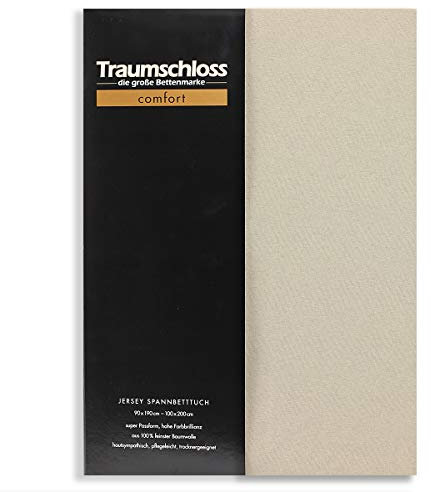 Traumschloss Comfort Jersey Spannbettlaken 140-160x200 Kiesel