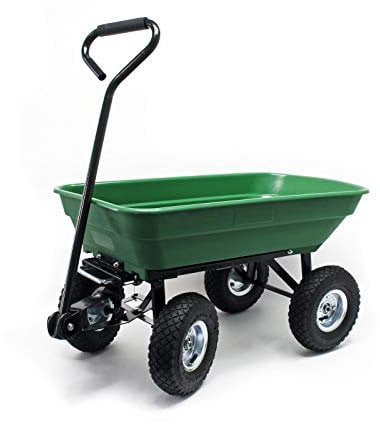 Wiltec Gartenwagen mit Kippfunktion bis 200 kg, Handwagen mit 50 l Volumen, Bollerwagen für Gartenarbeit, Handkarren für u. a. Rasen, Kies u. Schlamm