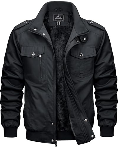 MAGCOMSEN Herren Winterjacke Jacke Winter Parka Gefüttert Outdoor Warm | Warm Gefüttert für Winter,Parka Jacke für Outdoor,Fleece Komfort für Alltag,Taschen für Handy