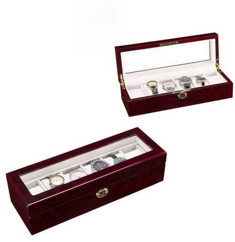 Venus valink Uhrenvitrine aus Holz, Uhren, Schaufenster mit Glasdeckel Stil 2