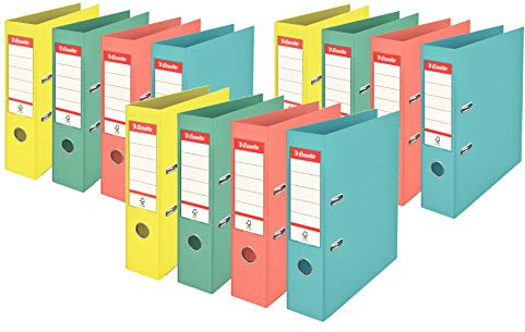 Esselte 10er Pack Plastik Ordner Standard, DIN A4 (12er Pack, Colour'Ice sortiert)