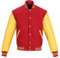 Sledwise Varsity Jacket Baseball Letterman Jacke - Wolle und Leder Premium Qualität Uni Basketball Jacke, Rot/Gold, XL