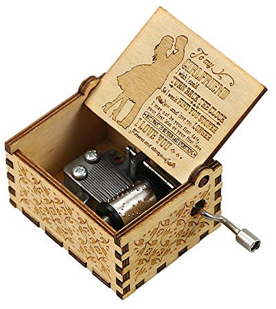 wavvter Spieluhr Vintage Handkurbel Gravierte Spieluhr Geschenk für Mutter, Tochter, Enkelin (to Girlfriend)