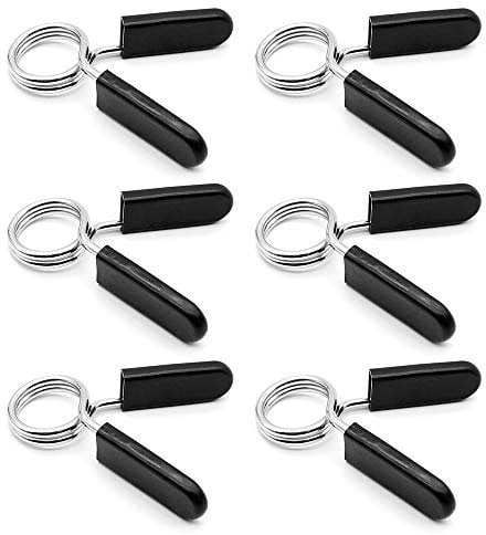 6 Stück 25 mm Federklemmen für Langhantel, Federverschlüsse für Hantelstangen, Langhantelklemmen für Fitnessstudio, Powerlifting, Cross-Fit, Gewichtheben